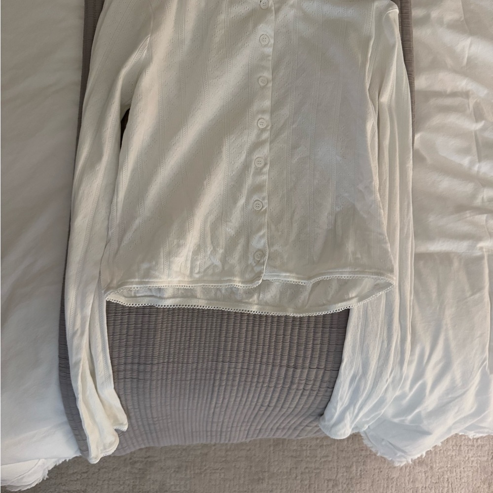 Reformation White Pointelle Cardigan - Picture 2 of 4